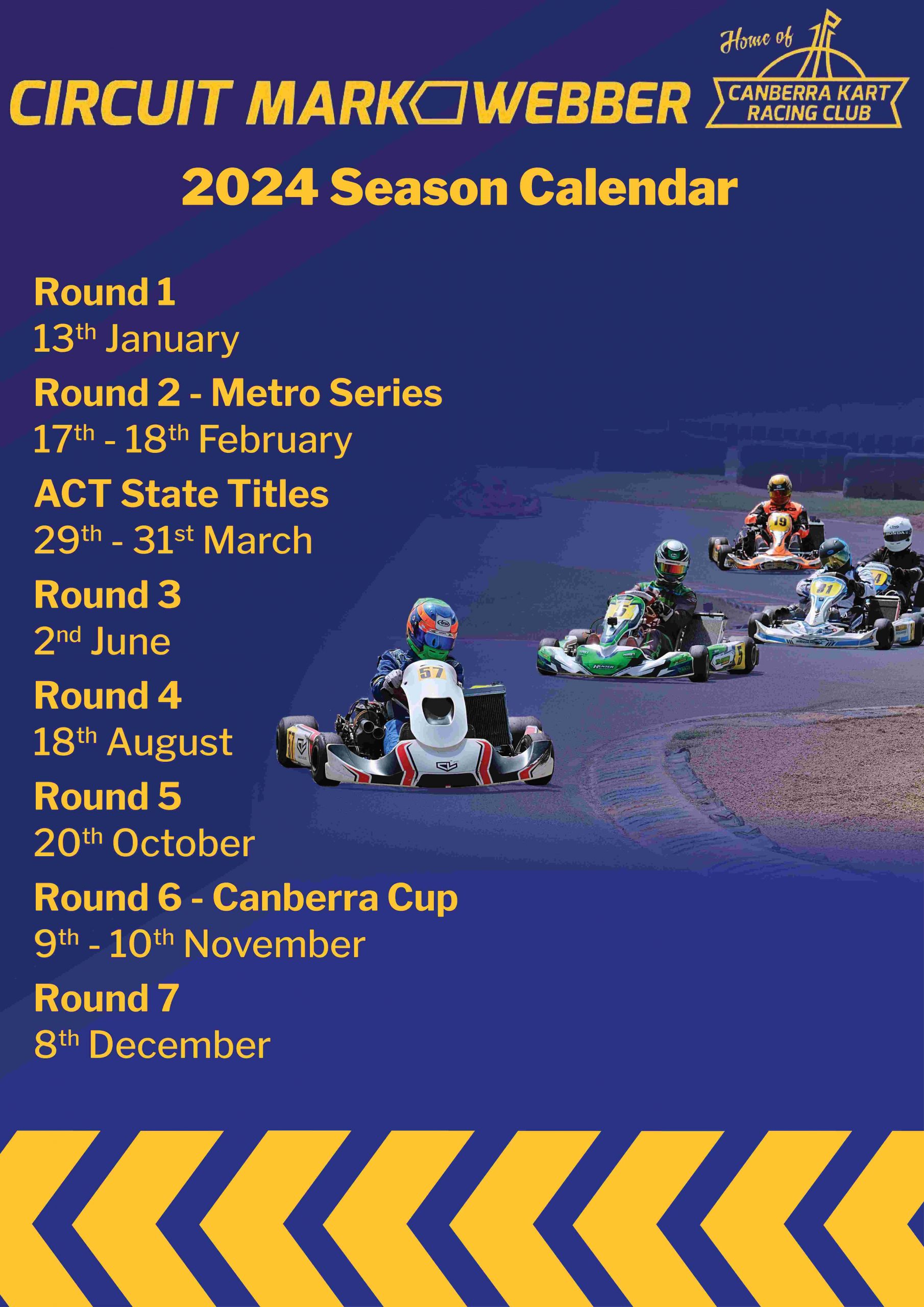 2024 Club Race Calendar – Canberra Kart Racing Club